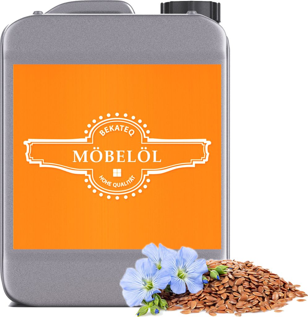 Möbel-Öl farblos 10L I Holz-Öl farblos für Innen & Außen I Leinöl-Firnis für Gartenmöbel & Terassenmöbel I für Tische, Stühle etc. I Was...