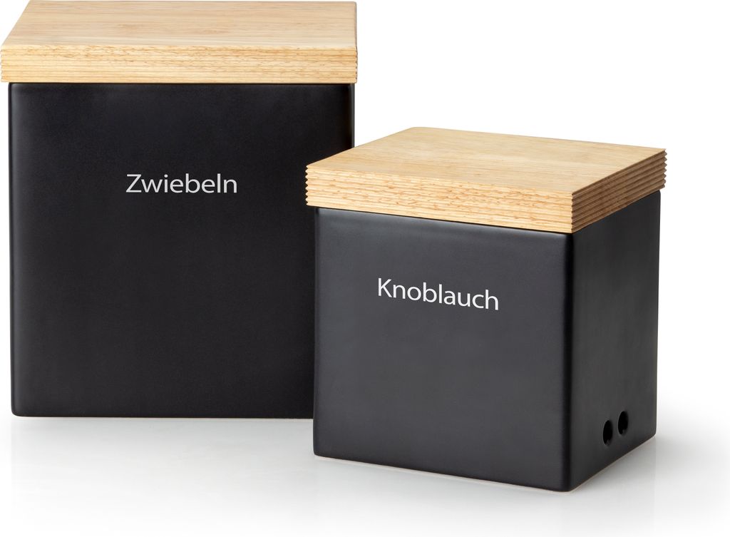 CONTINENTA Vorratsdose Keramik, schwarz 18x15,5x20,5 cm Immagine del prodotto 