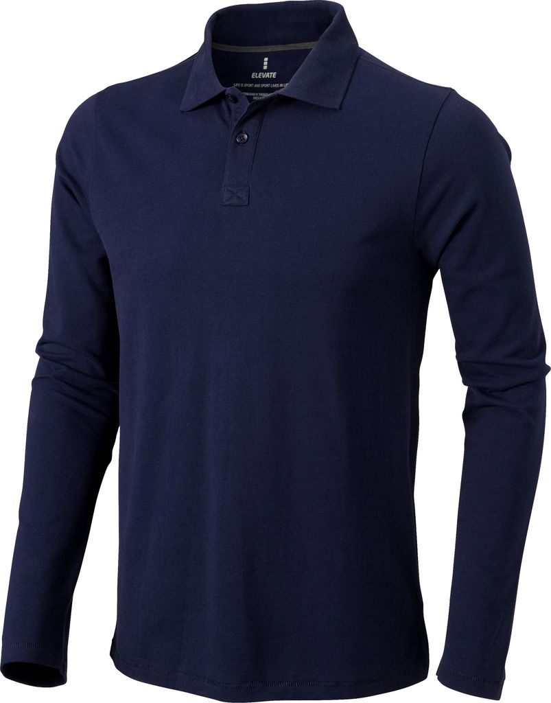 Elevate Herren Oakville Langarm Polo Shirt PF1821 (M) (Marineblau)