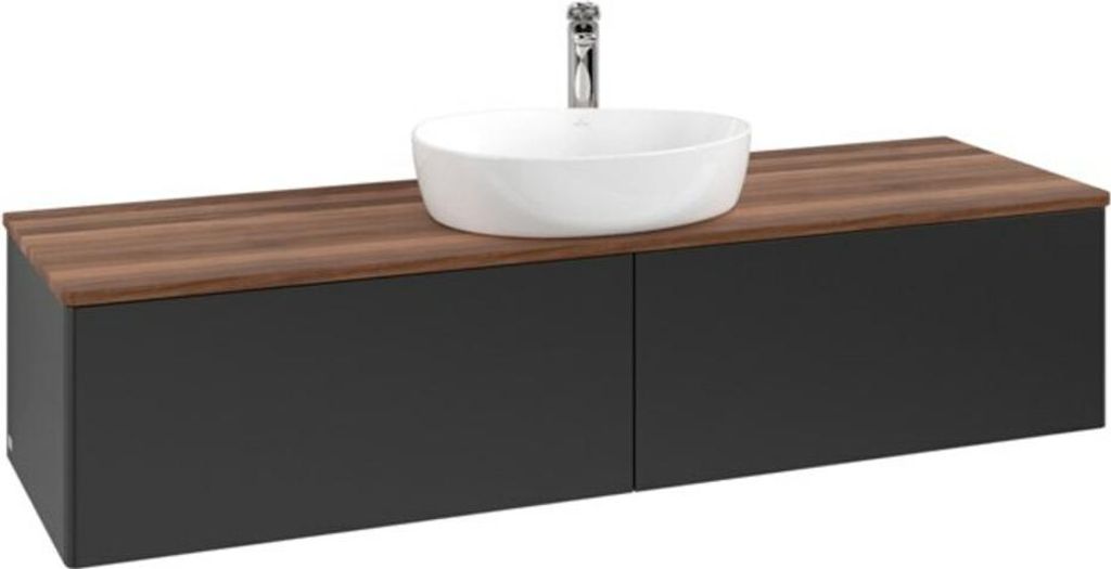 V&B Waschtischunterschrank ohne Frontstruktur Antao 160x50cm, HL, WBP w. wal, bla m Lac