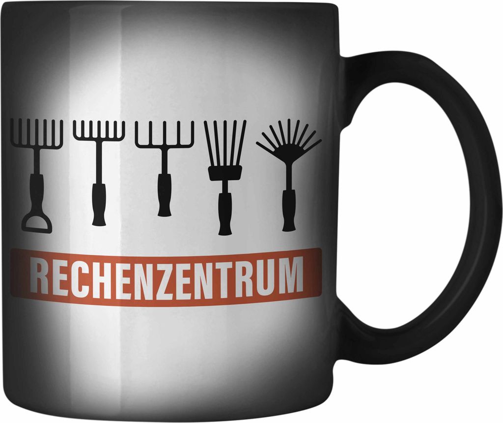 Trendation - Rechenzentrum Gärtner Farbwechsel Zauber-Tasse mit Spruch Garten Hobbygärtner Geschenk Lustig (Schwarz)