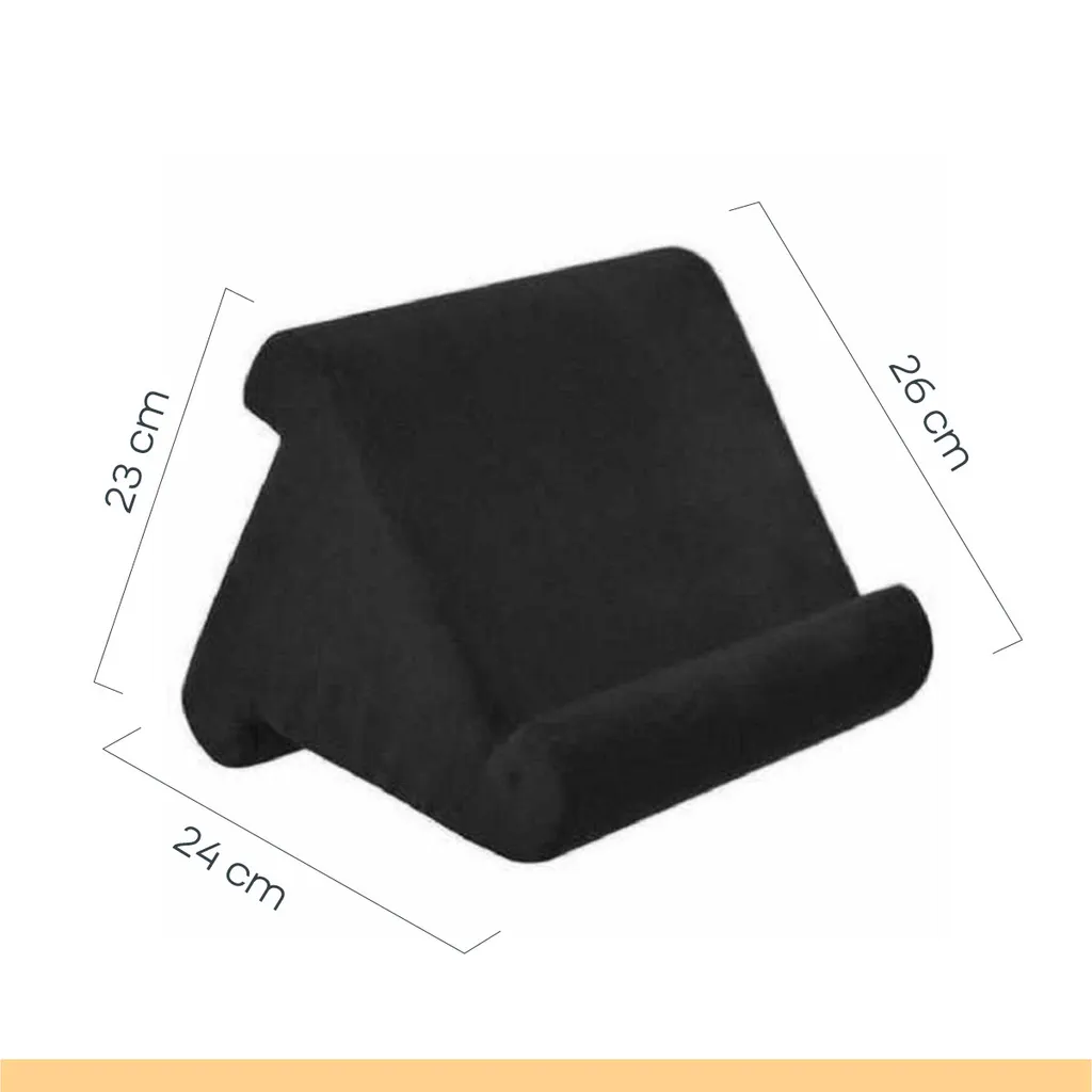 Support Tablette Moelleux Multi-Angle Noir - Oreiller Ergonomique Doux - 12