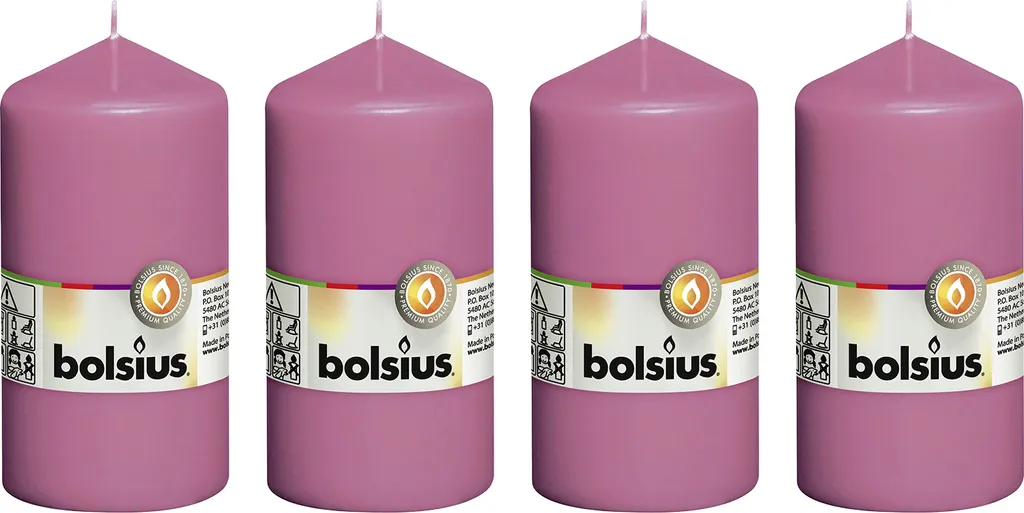 Set 4 Candele Pilastro Fucsia 130mm | Accessori Arredo Fotografico