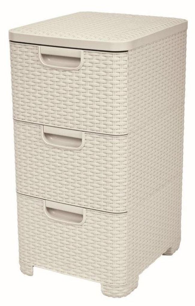 Curver Style 3x14L Regal mit Schubladen cremeweiß Produktbild 