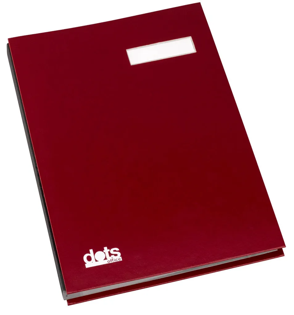 Porte-signature dots rouge 20 divisions avec couverture renforcée