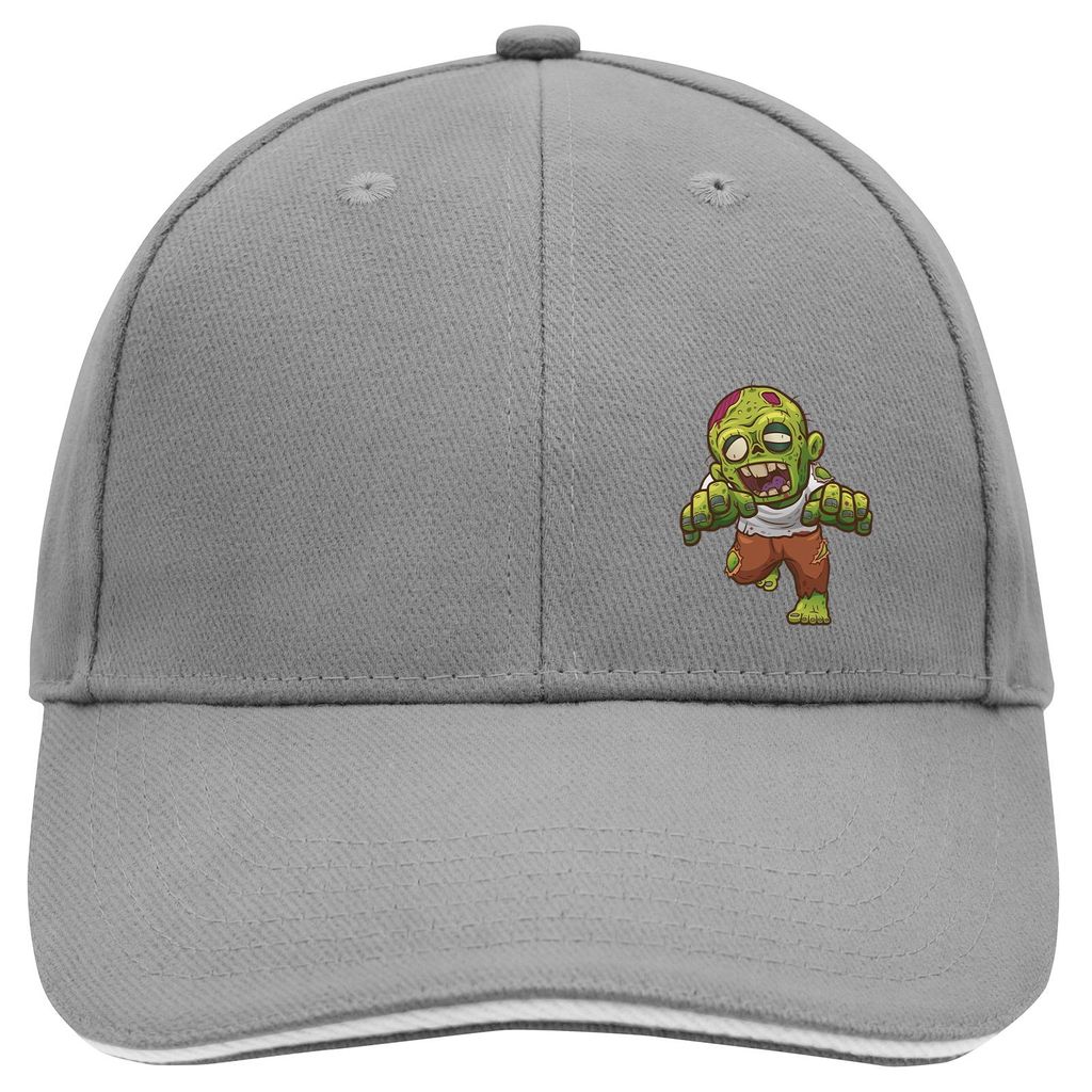 Huuraa Cappy Mütze Zombie Fabelwesen Dark Grey/White Baumwolle 6-Panel Kappe Geschenkidee