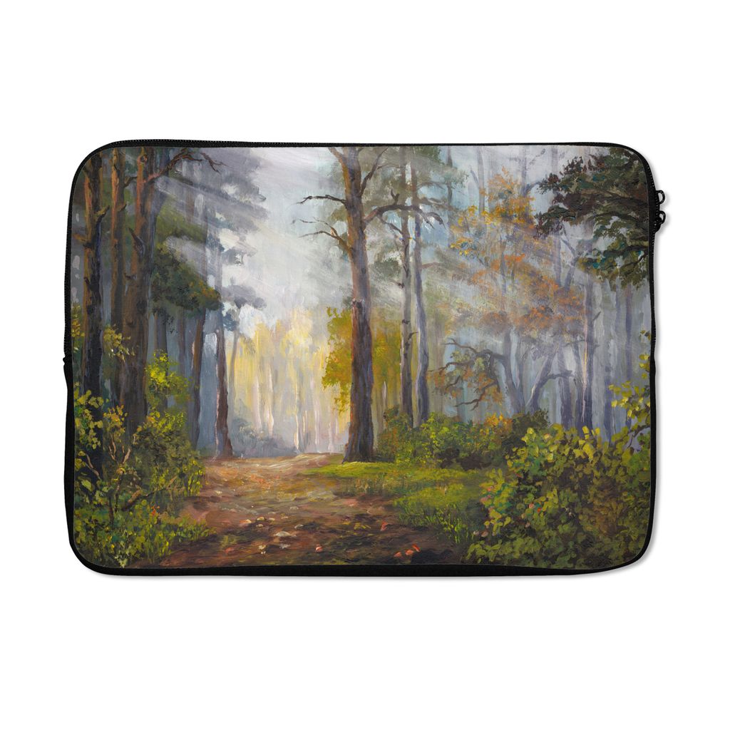 MuchoWow Laptop Hülle 13 Zoll Herbst - Wald - Aquarell Laptoptasche - Laptophülle - Sleeve - Rundumschutz