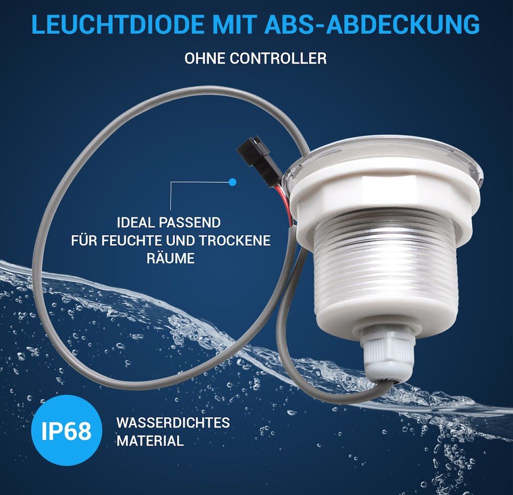 LED Poollampe 7 Farben Poolbeleuchtung Poollicht ohne Produktbild 3