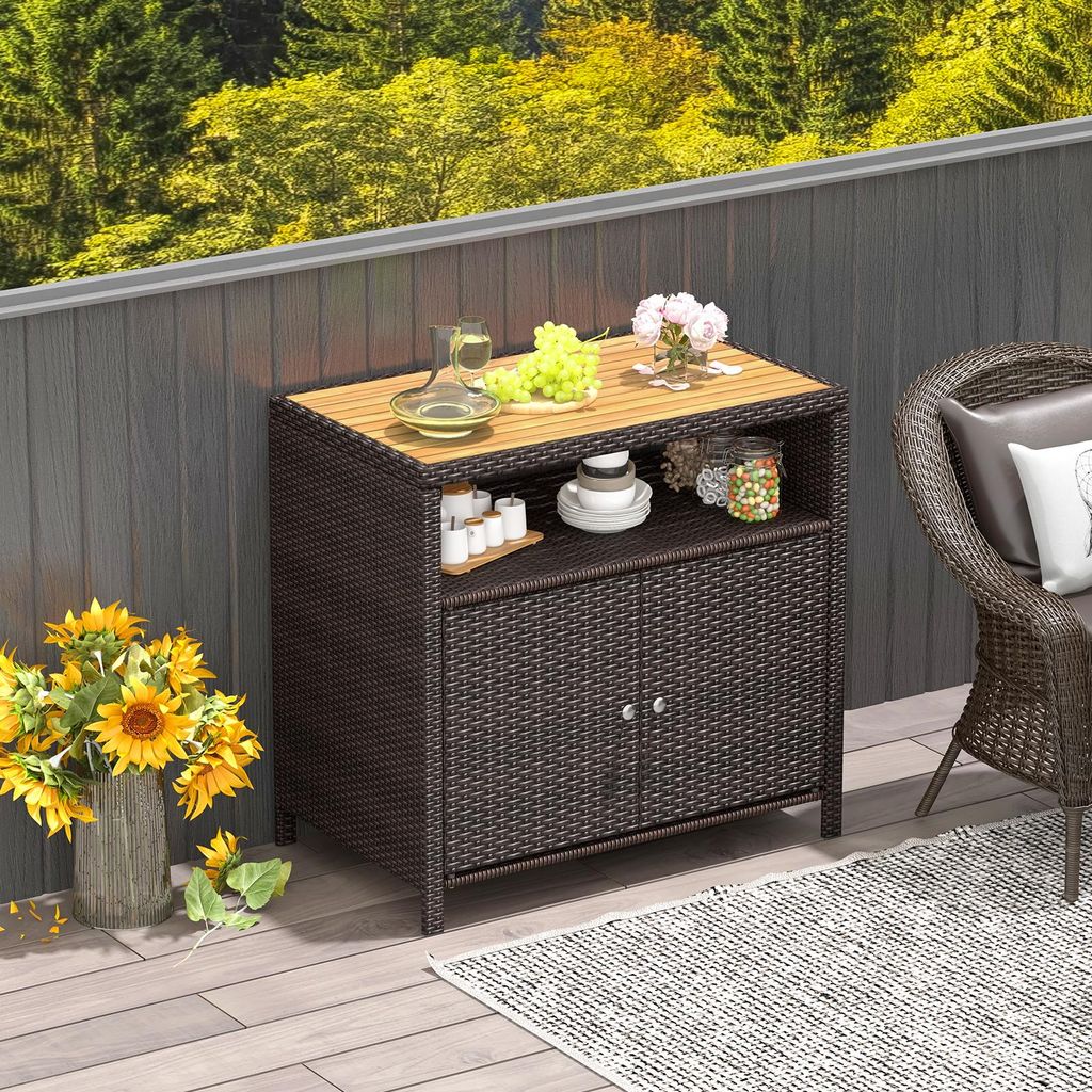 Rattan-Schrank, Sideboard für den Außenbereich mit Produktbild 
