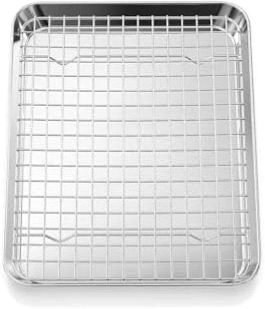 RVS Ovenbakplaat Set mit Backrost - 2-teilig für gleichmäßiges Backen