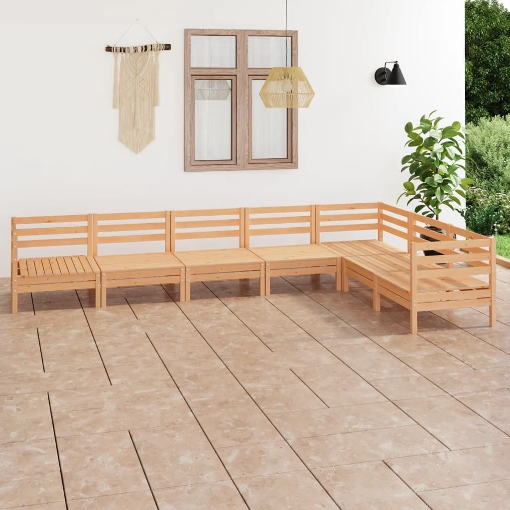 The Living Store 7-tlg. Garten-Lounge-Set Massivholz Kiefer