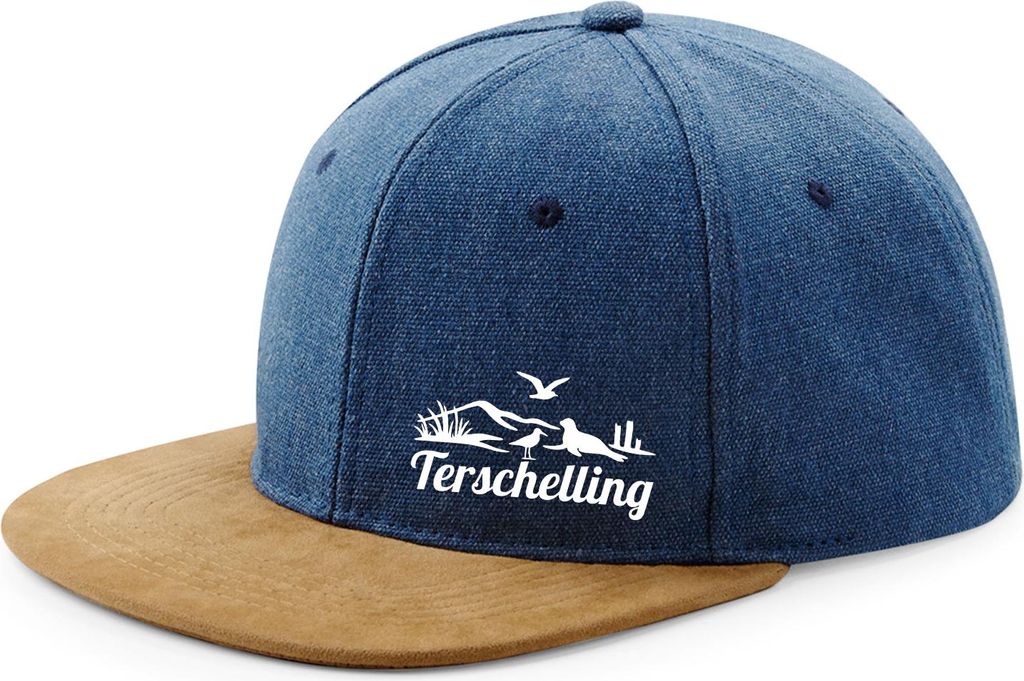 Huuraa Cappy Mütze Terschelling Niederlande Denim Baumwolle und Polyester Snapback Kappe Geschenkidee