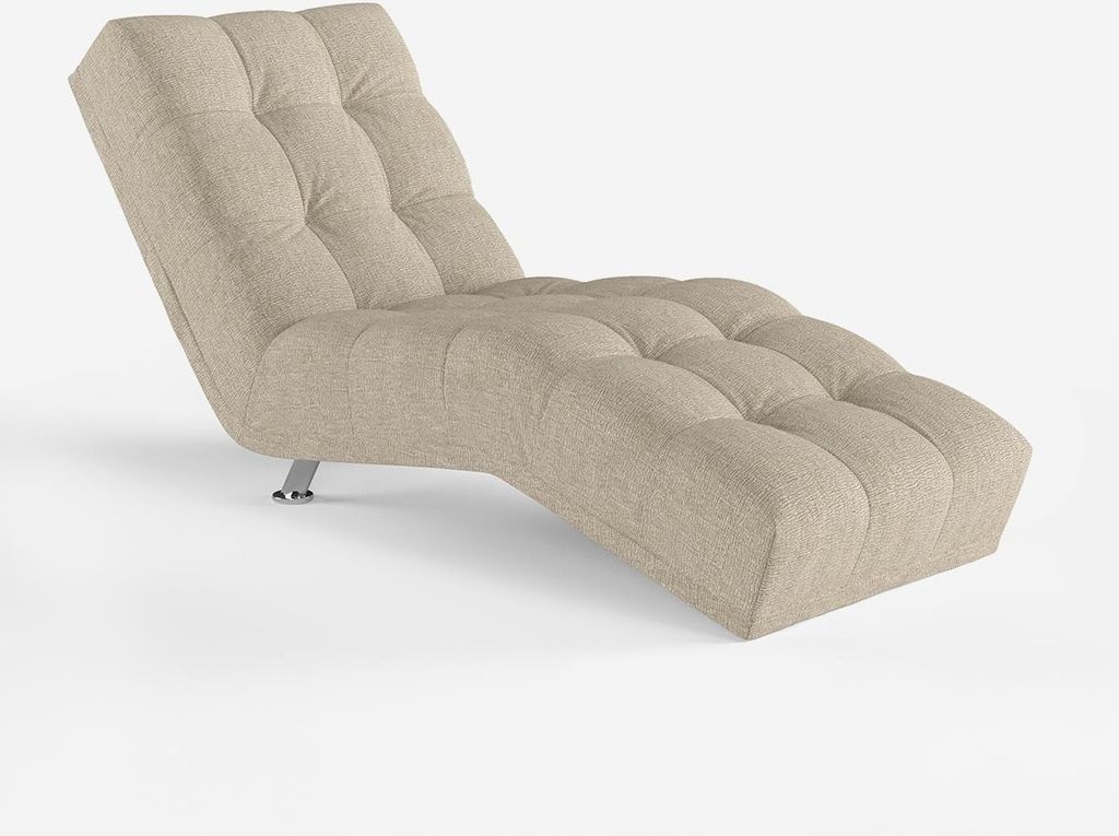 Gepolsterte Chaiselongue in klassischem Chesterfield-Design aus Chenille Chamonix - Beige