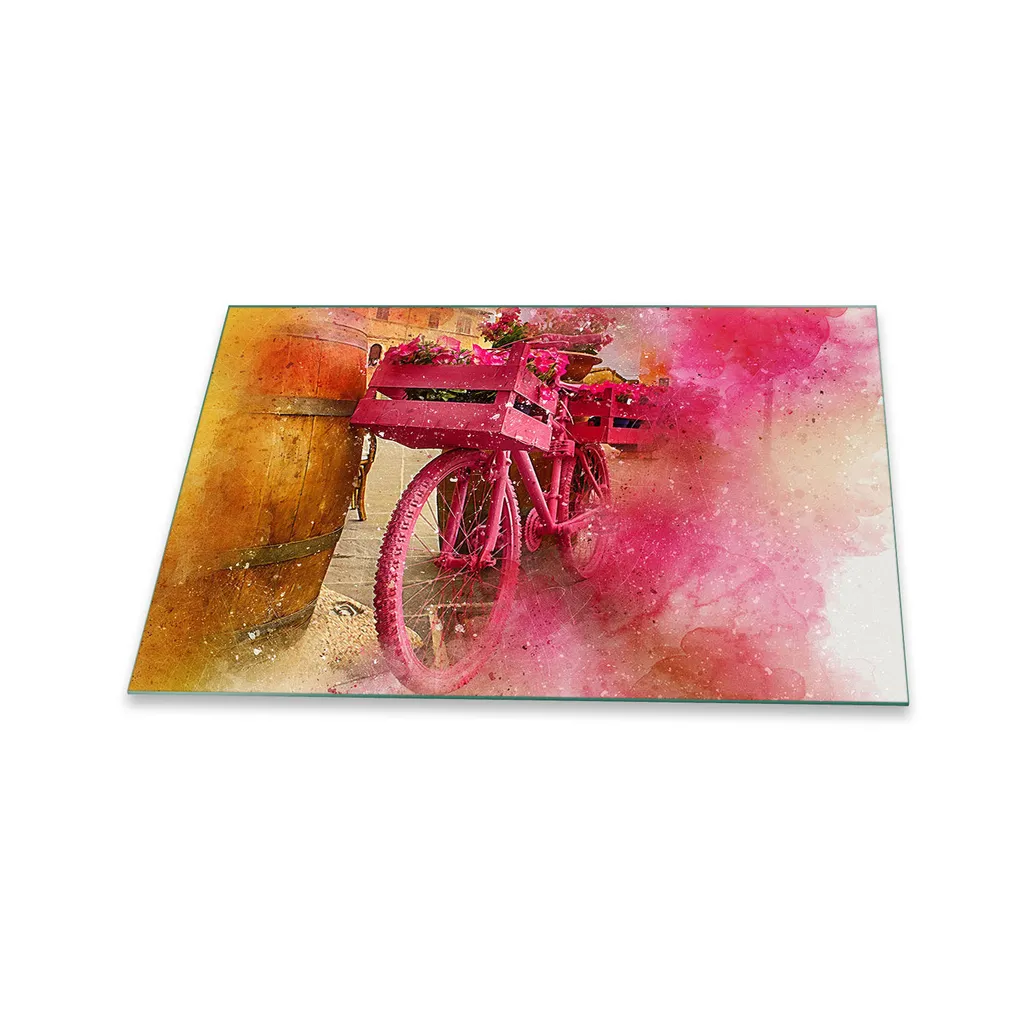 Copri Piano Induzione 80x52 Retro Pink | Vetro Design Antigraffio