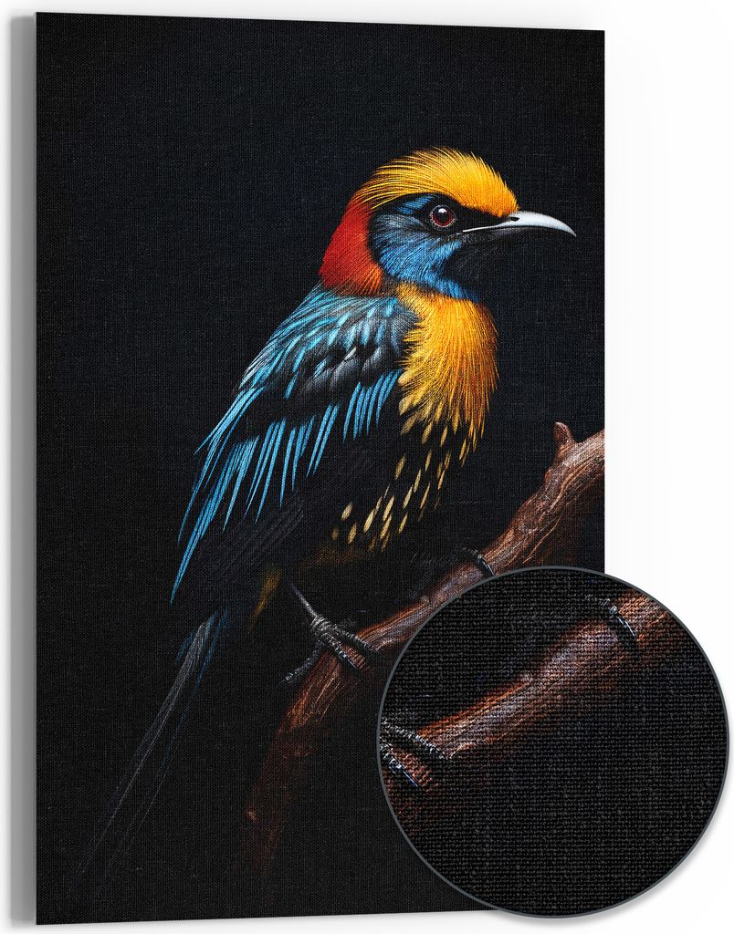 DEQOART Hybrid Leinwand Bild 60x90 cm 'Exotische Pracht' Wandbild Glas flach modern