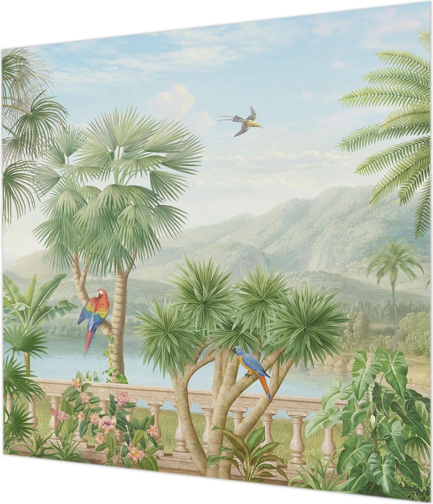 Wandtapete - Dekorative Tapete für Wohnzimmer - Tapetenfolie für Wanddekoration - 250x250 cm - Exotische Landschaft