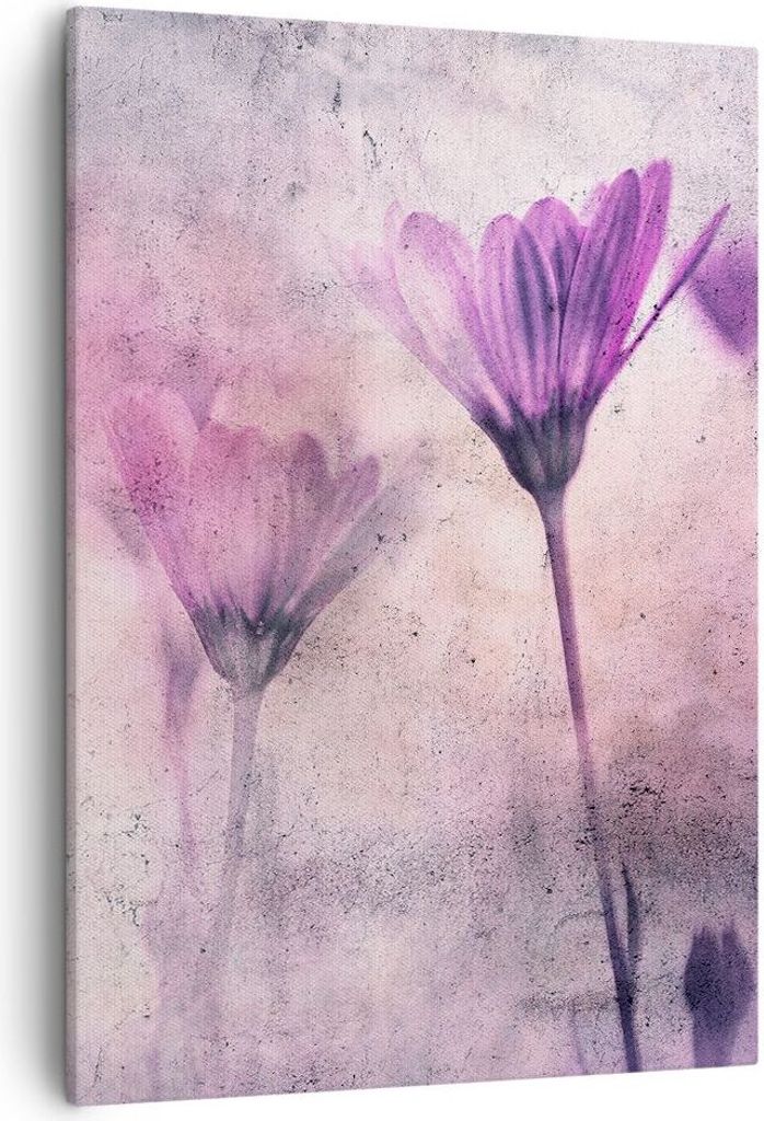 Bild auf Leinwand - Leinwandbild - Einteilig - Blumen Rosa Vintage - 50x70cm - Wand Bild - Wanddeko - Wandbilder - Leinwanddruck - Wanddekoration -...