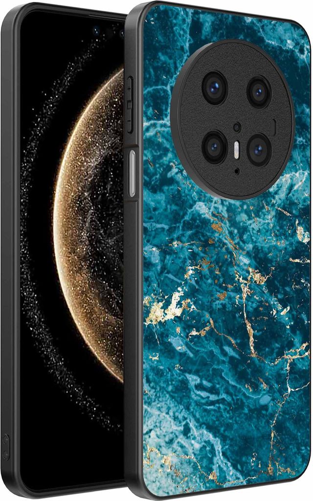 Geeignet für Huawei Mate 70 Telefon Fall mit Marmor-Druck - TPU zurück Abdeckung Fall blau Marmor-Design - Blau - Smartphonica