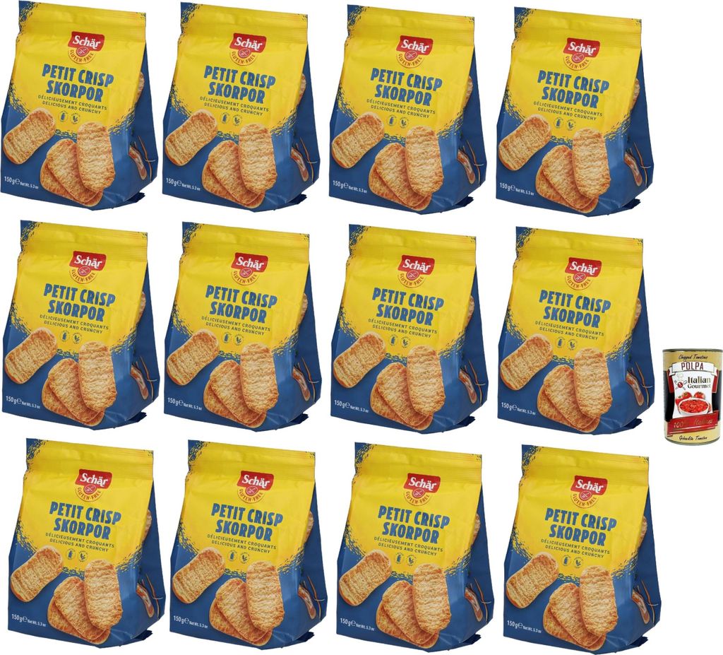 Schär Crostini senza Glutine, Glutenfreie Croutons, Speziell für Menschen mit Glutenunverträglichkeit entwickelt, 12x 150g + Italian Gourmet pol...
