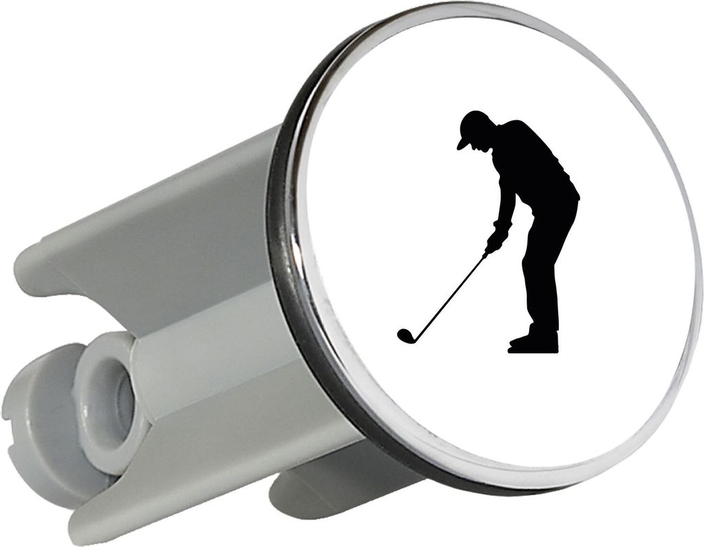 Huuraa Waschbeckenstöpsel Golf Silhouette 4cm höhenverstellbar Abflussstopfen Geschenkidee