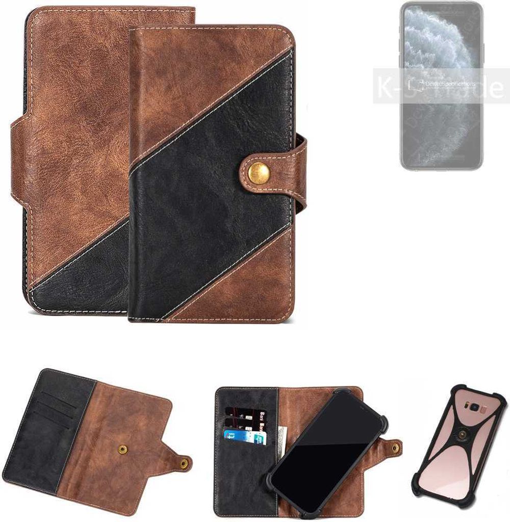 K-S-Trade Handyhülle Schutzhülle Bookstyle Case kompatibel mit Apple iPhone 11 Pro Max Klapphülle Cover Hülle Schutztasche 1x