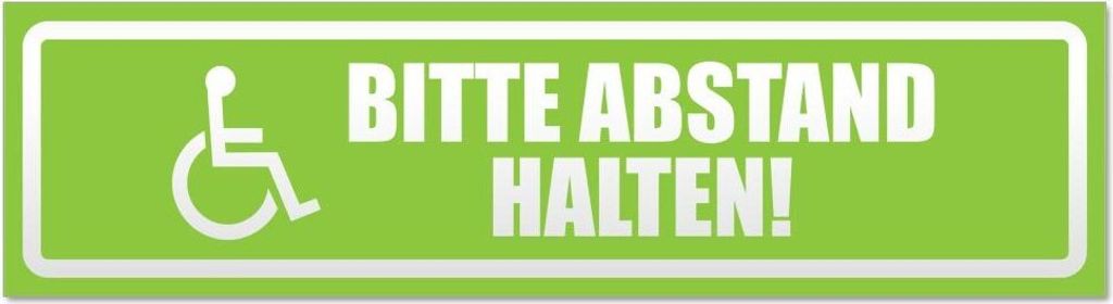 Bitte Abstand halten! Motiv 1 invertiert Magnetschild Schild magnetisch - 30cm Lindgrün - Magnetfolie für Auto PKW Kfz