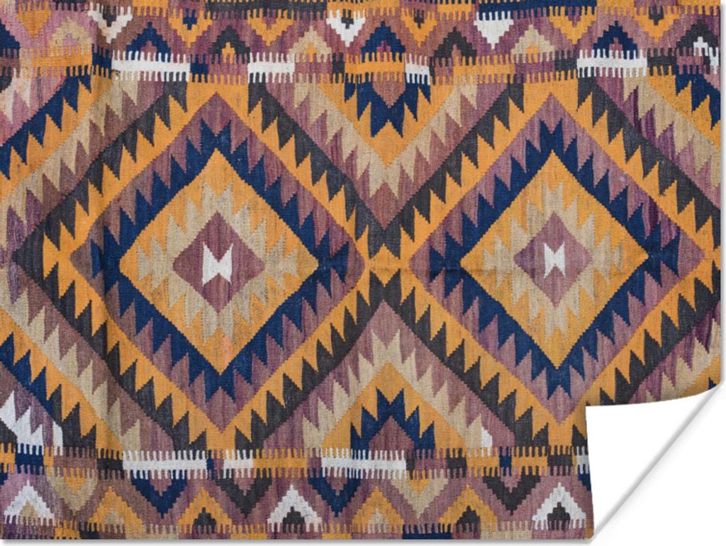 MuchoWow Poster Perserteppich - Muster - Orange 40x30 cm - Plakate für die Wände - Poster Wohnzimmer