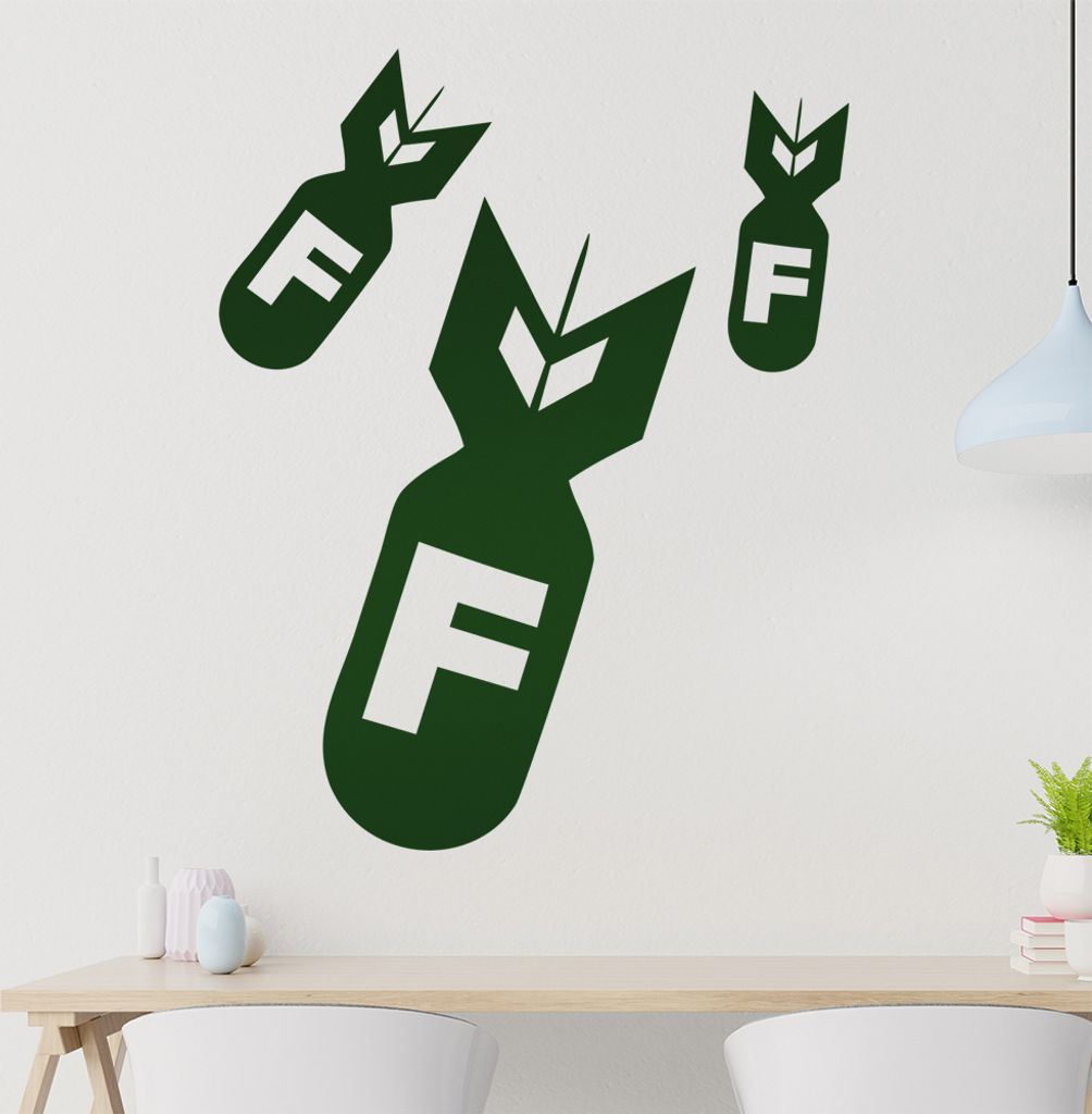 F-BombS Wandtattoo in 6 Größen - Wandaufkleber Wall Sticker - Dekoration, Küche, Wohnzimmer, Schlafzimmer, Badezimmer