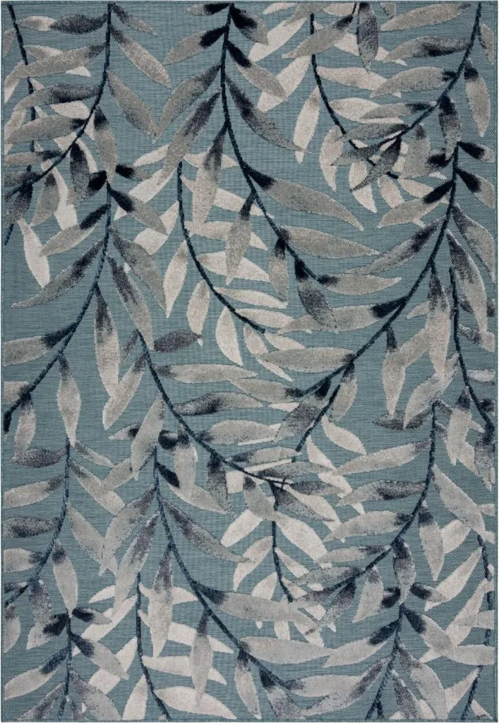 Tapis de terrasse et salon Plaza Willow Blue 160 x 230 cm déco bleu azur