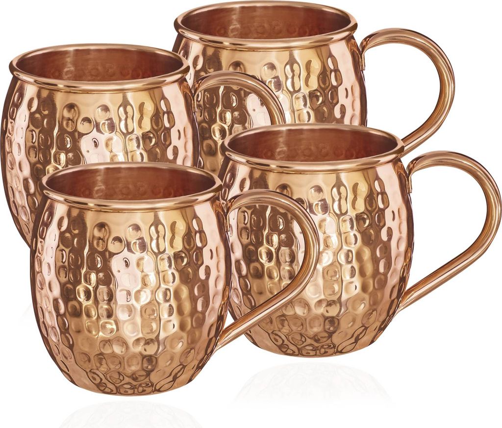 4x Kupferbecher reines Kupfer 100% Ayuverda Kupfertasse Produktbild 