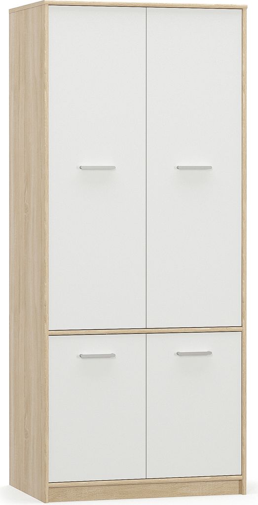 nabbi Viertürig Kleiderschrank Tavir W-4D - Dub-Sonoma / Weiß