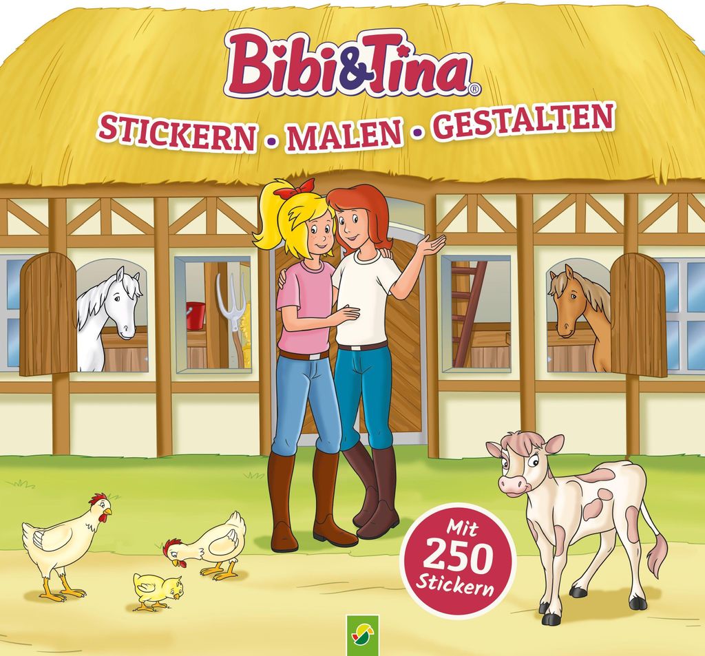 Bibi & Tina - Stickern, Malen, Gestalten. Malbuch mit 250 Produktbild 