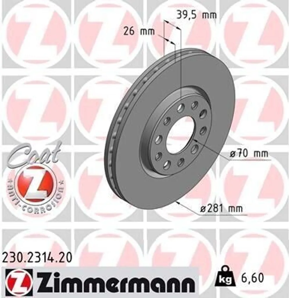 Disque de Frein Zimmermann 230.2314.20 : Stop aux Vibrations au Volant