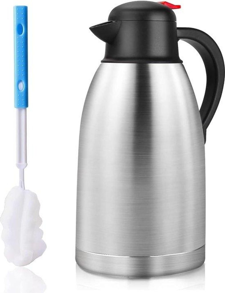 Isolierkannen 3 l mit Loch und elegantem Holzgriff - ideal für Kaffee- oder Teekannen aus doppelwandigem 304 Edelstahl