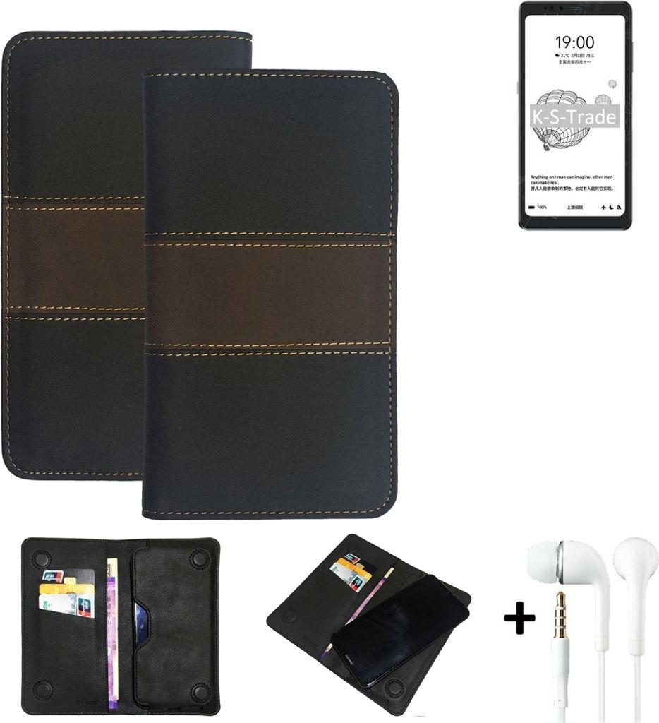 K-S-Trade Handyhülle + Kopfhörer kompatibel mit HiSense A9 Schutzhülle Walletcase Bookstyle Tasche Schutz Case Hülle Wallet Cover Kunstleder