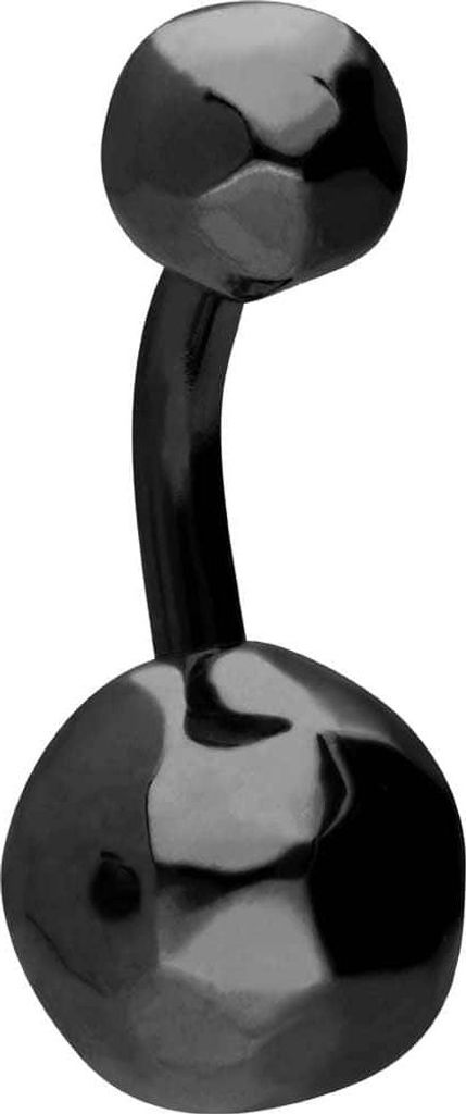 Bauchnabelpiercing Chirurgenstahl Bananabell POLYGON-KUGELN Schwarz Stablänge: 6mm