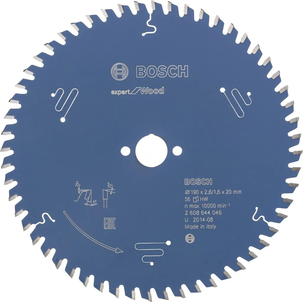 Lama Bosch 190x20x2,6 mm Expert for Wood 2608644046 - 56 Denti