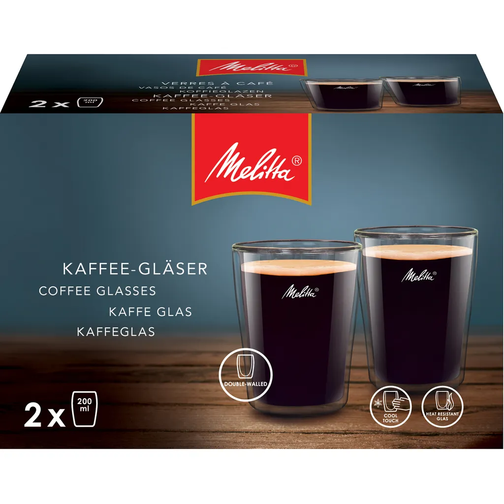 My Home Set Di 2 Bicchieri Termici In Vetro Borosilicato A Doppia Parete, 250 Ml, Per Bevande Calde E Fredde
