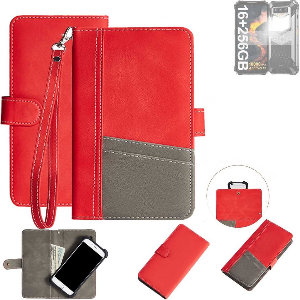 K-S-Trade Handy Schutzhülle kompatibel mit Oukitel WP26 Hülle Portemonnee Brieftasche Klapphülle Kartenfächer Flip Wallet Case Etui