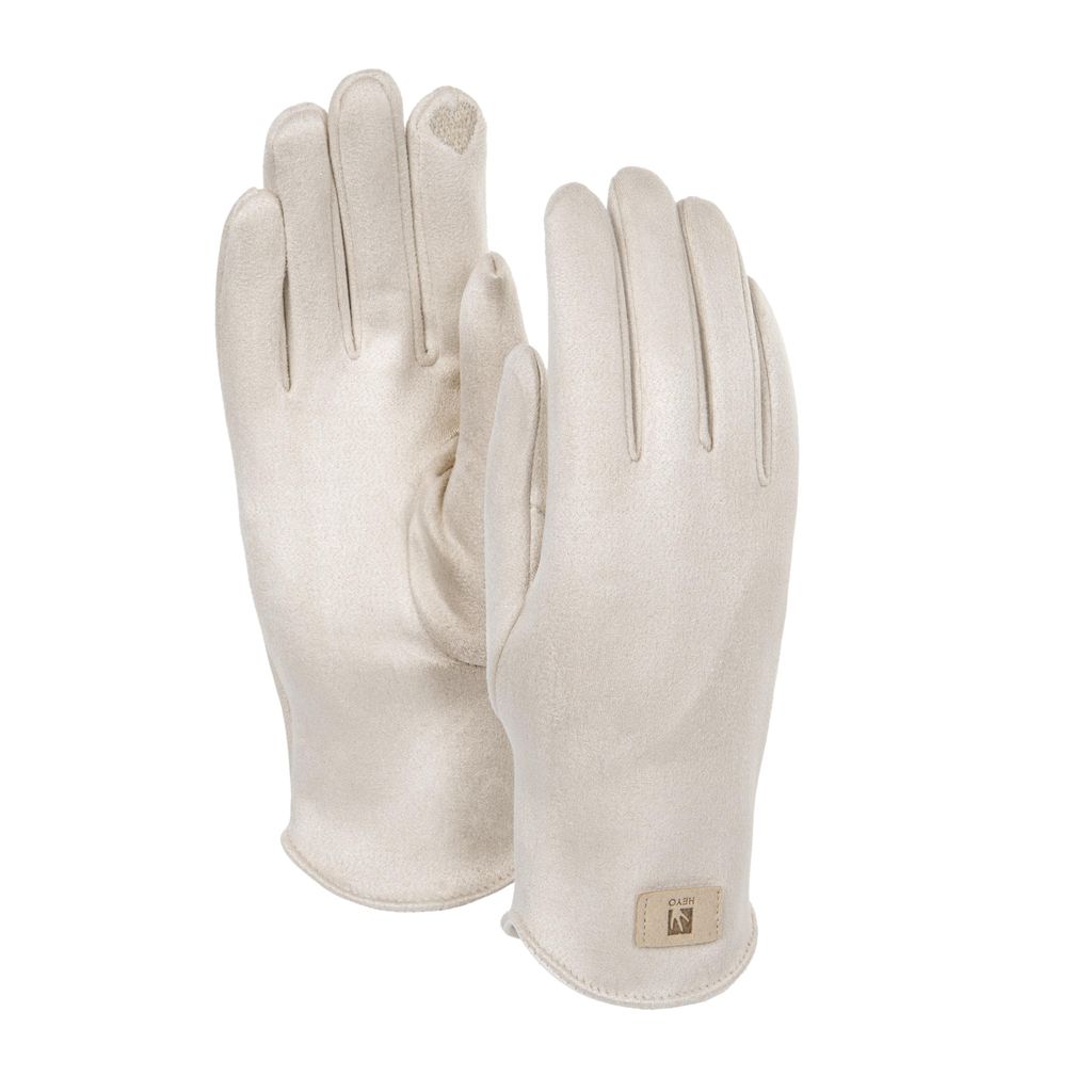Damen Velour Handschuhe HEYO mit Fleecefutter Winterhandschuhe Warm, Elastisch, Touchscreen Gefüttert Einheitsgröße Beige
