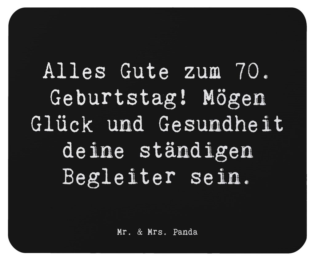 Mr. & Mrs. Panda Mousepad Spruch 70. Geburtstag Glück und Gesundheit - Schwarz - Geschenk, mausteppich, Mauspad, Mouse Pad, bester Wunsch, compute...