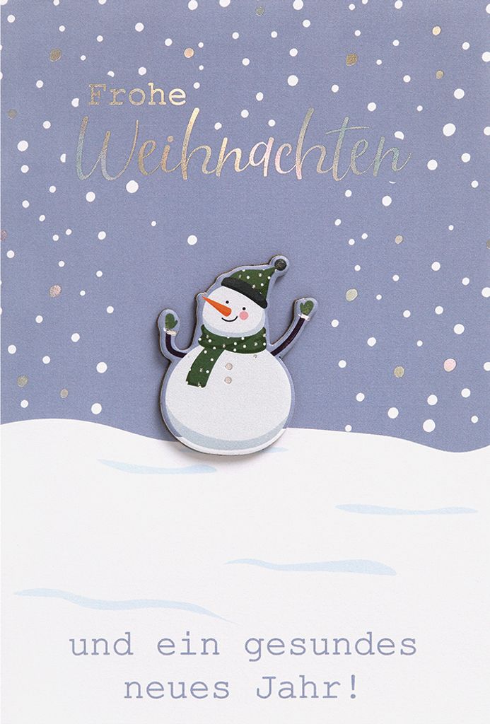 Weihnachten Feelings Collection unverpackte Weihnachtskarten mit Briefumschlag Schneemann Frohe Weihnachten