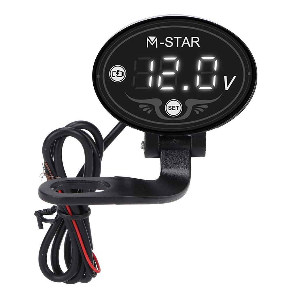 Motorrad-LED-Voltmeter, digital, 9-24 V, intelligenter, wasserdichter, hochpräziser ABS-Batteriemonitor für sicheres Fahren
