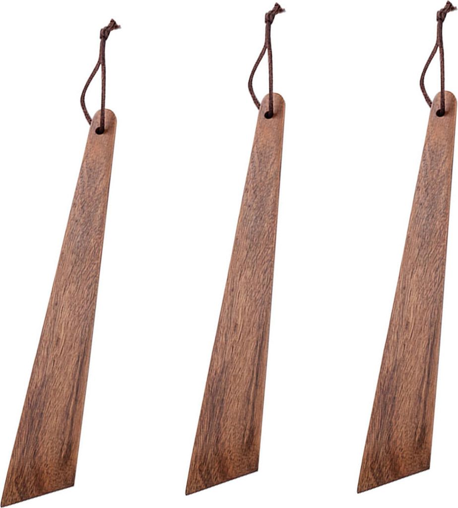 3-teiliges Spatel-Set aus Teakholz, 12 Zoll, flacher Pfannenwender aus Holz mit Aufhängekordel, Küchenspatel zum Wenden, Servieren, Schaben, Wenden