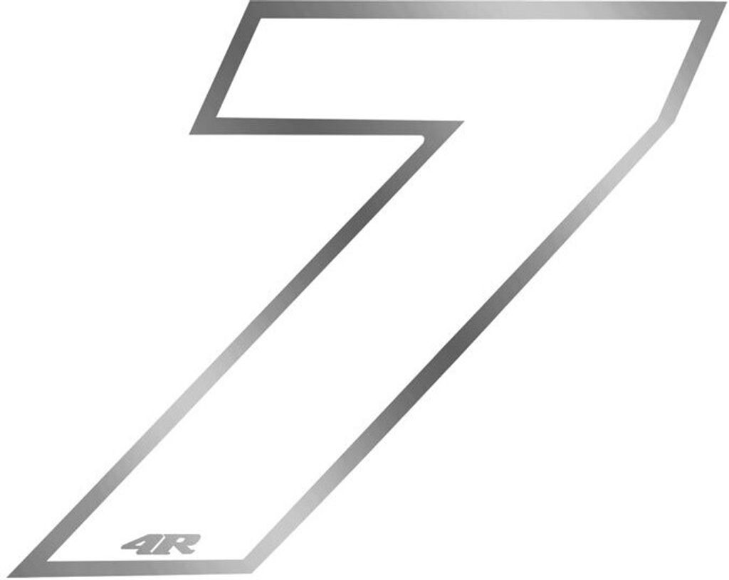 Aufkleber Rennnummer für Motorrad "7" Weiß 100 x 130 mm