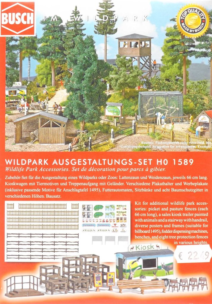 Busch 1589 Wildpark Ausgestaltungs-Set Spur H0 in
