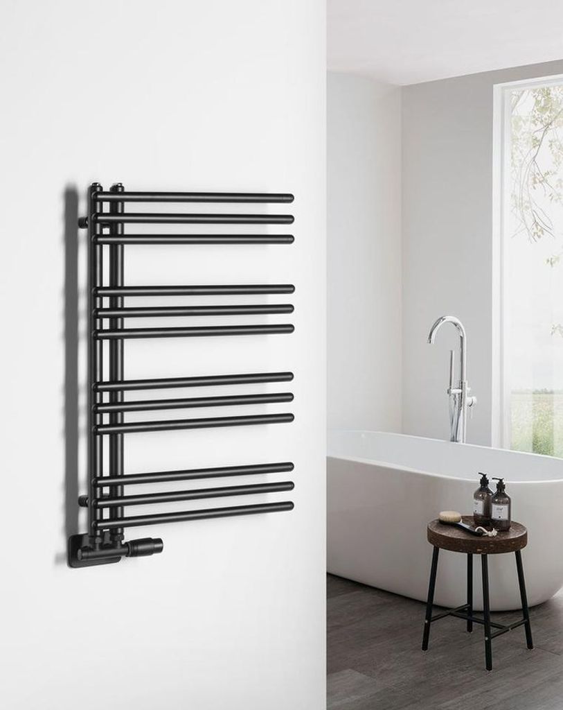 Aqualine POSEIDON Badheizkörper 450x740 mm, Schwarz matt Produktbild 