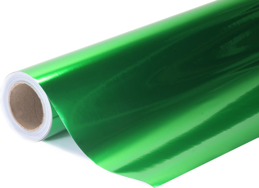 Chrom spiegel dreischichtig grün wrapfolie 152x700cm - innen/außen