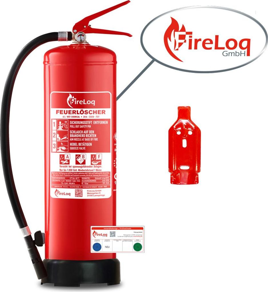 FireLoq 6L Fettbrand Feuerlöscher für Brandklasse ABF mit Produktbild 