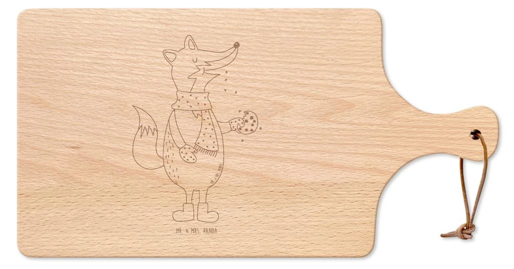 Mr. & Mrs. Panda Brettchen Fuchs Keks - Transparent - Geschenk, Frühstücksbrettchen, Holzbrett, Weihnachten, Frieren, Schneidebrett, Winter, Plä...